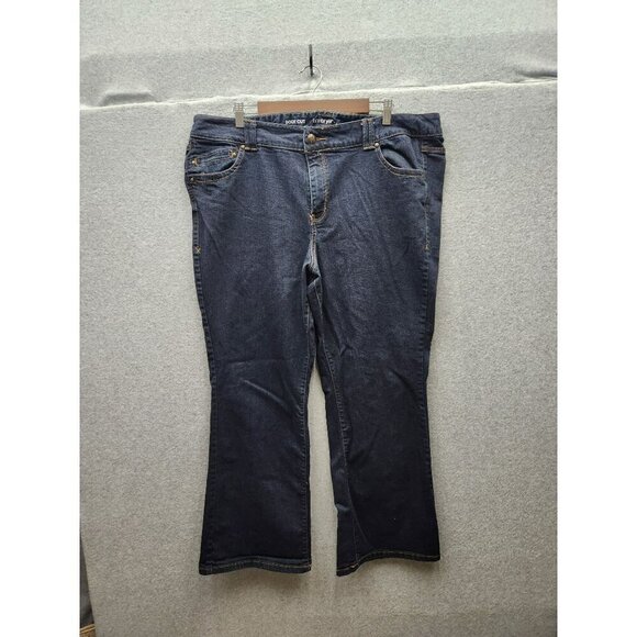 Lane Bryant Womens Boot Cut Denim Jeans Size 24P Stretch Cotton Blend Dark Wash - Picture 1 of 5
